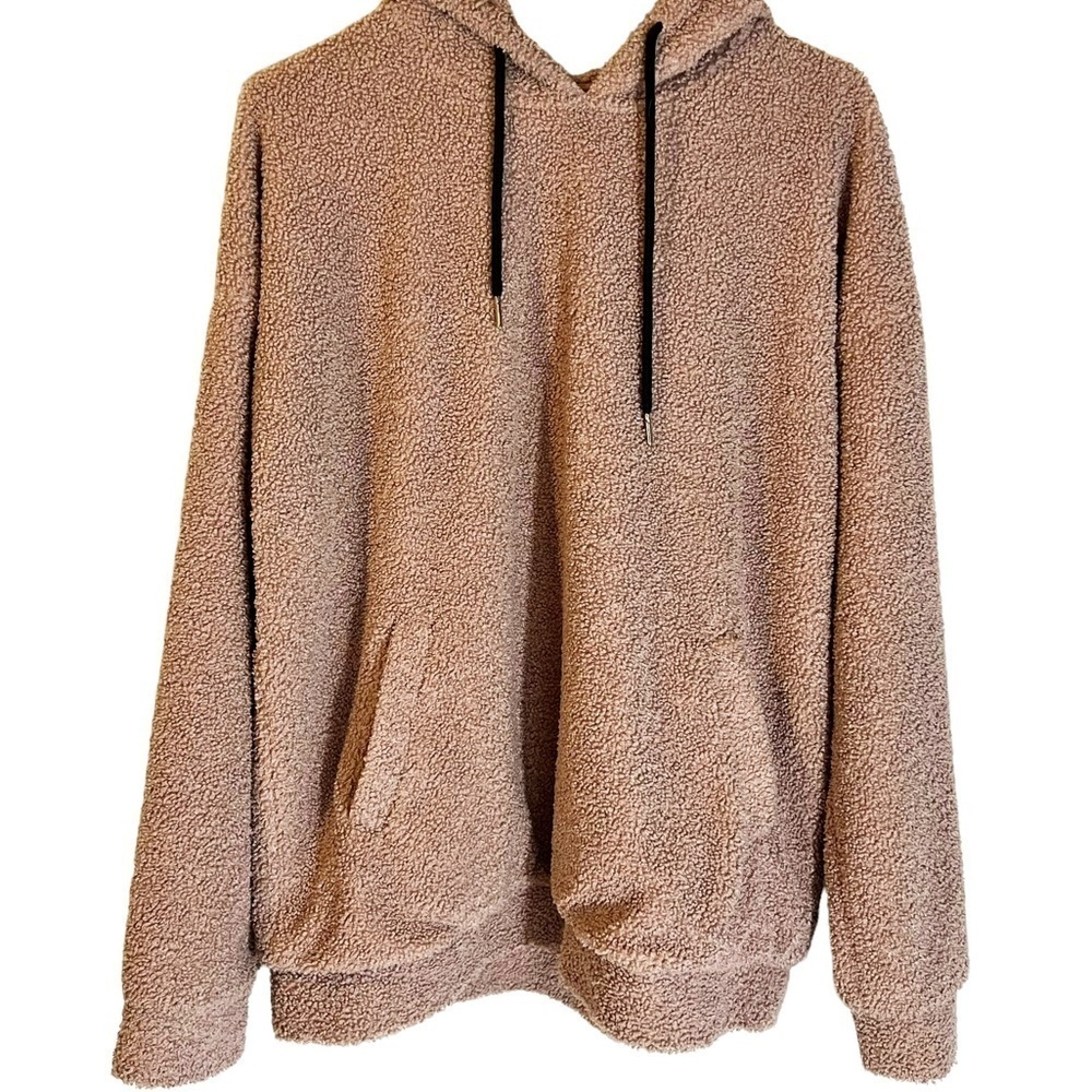 Ee:some Teddy Sherpa Hooded‎ Pink Mauve Sweatshirt